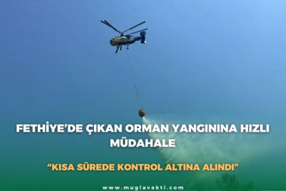 FETHİYE’DE ÇIKAN ORMAN YANGININA HIZLI MÜDAHALE