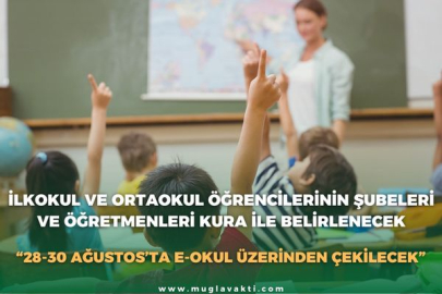 İLKOKUL VE ORTAOKUL ÖĞRENCİLERİNİN ŞUBELERİ VE ÖĞRETMENLERİ KURA İLE BELİRLENECEK
