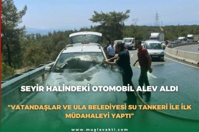 SEYİR HALİNDEKİ OTOMOBİL ALEV ALDI