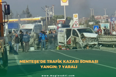 Menteşe'de Trafik Kazası Sonrası Yangın: 7 Yaralı