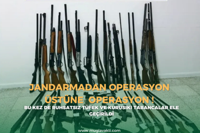 Jandarma Operasyon Düzenledi: Ruhsatsız tüfek ve  kurusıkı tabanca ele geçirildi