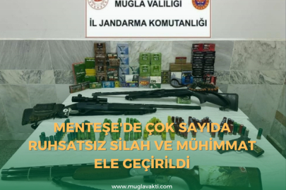 Menteşe'de Çok Sayıda Ruhsatsız Silah ve Mühimmat Ele Geçirildi